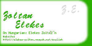 zoltan elekes business card